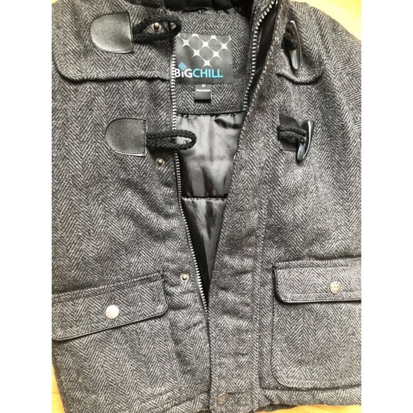 Black Grey Hooded Toggle Coat Size 3T - Picture 7 of 8